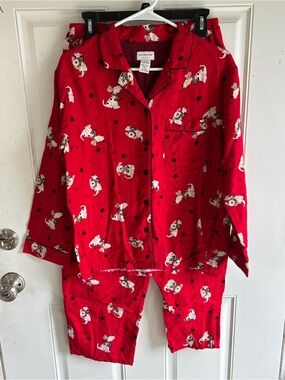 Covington Red Women’s Pajama Set with Puppy Print